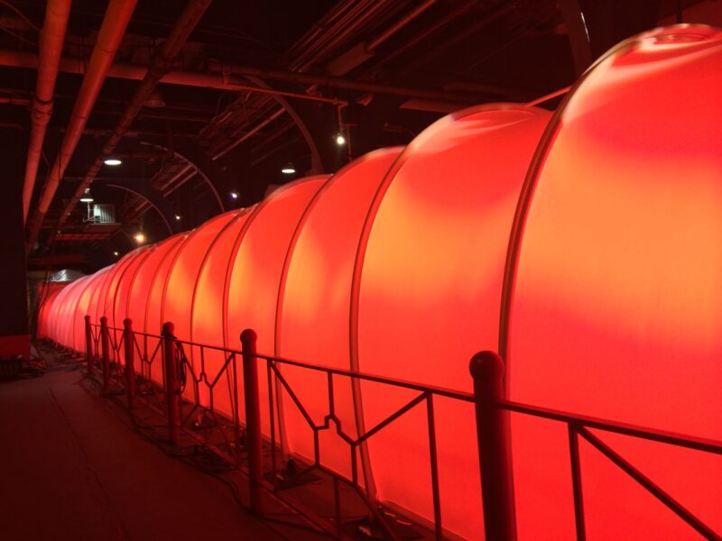 This Limitless Tunnel is 140' long, color changing with light and projection