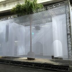Truss Structure 40x20 14 tall sheer Fabric installation Art Basel Miami