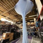 The big test of the fabric tree sculptures tension fabric structures before they go the Ferment 2024 by Gingko