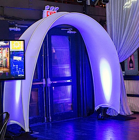 Originators experiential event design fabric 3d arch