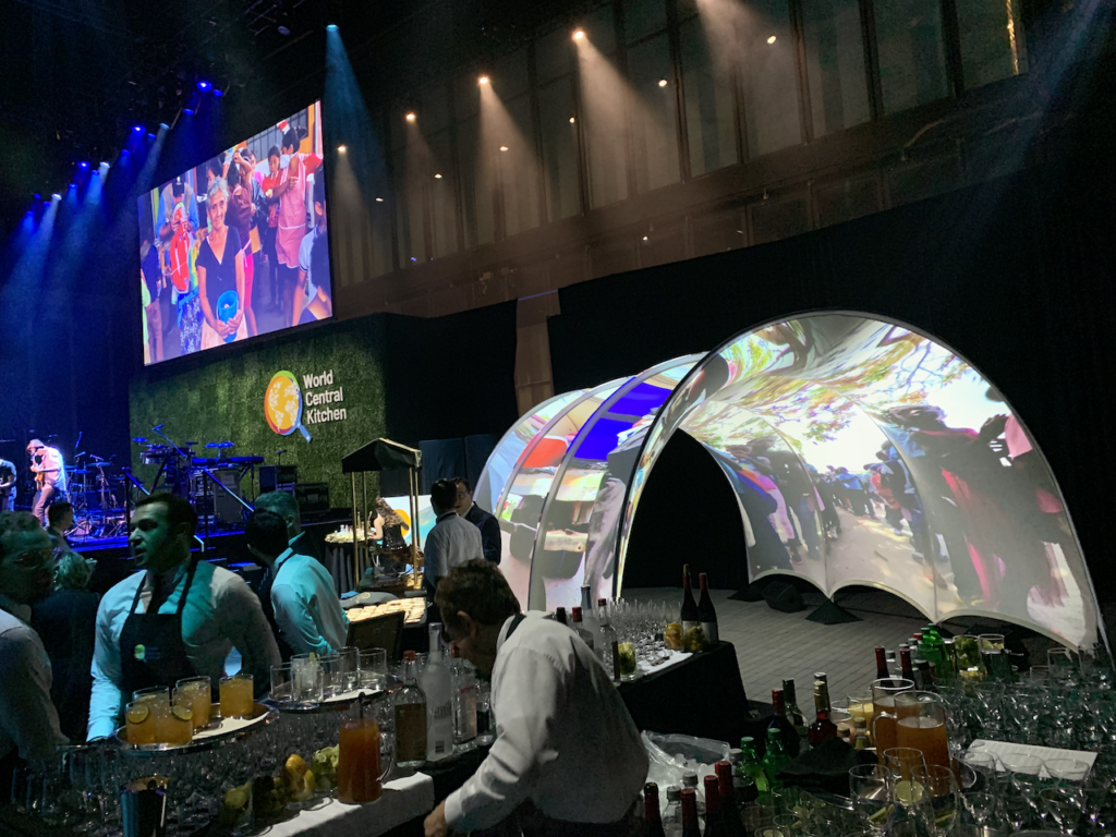 Projection on our Tunnel at the WOrld Central Kitchen benefit.